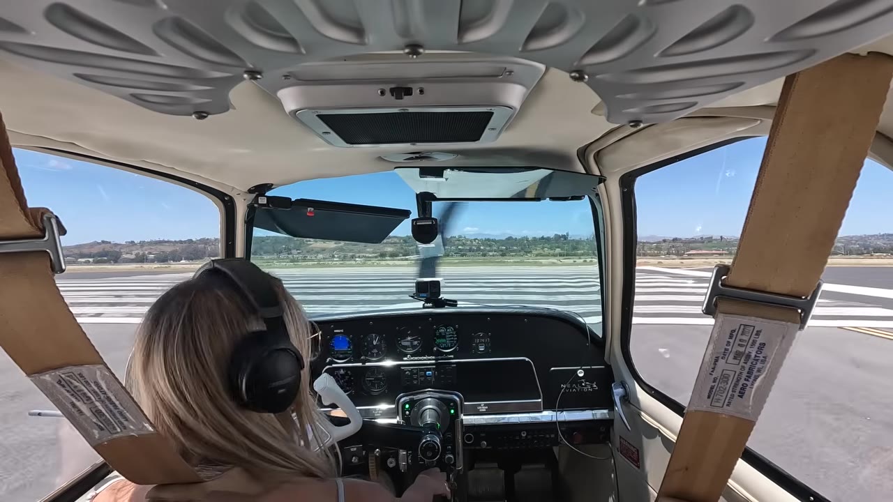 Lined up on Camarillo's runway 26, hand on the yoke and the painted numbers ahead, with a helicopter called out north of the field.
